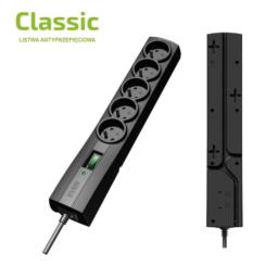 Listwa przeciwprzepięciowa Ever Classic T/LZ09-CLA030/0000 (5 x UTE; 10 A; 3m; kolor czarny)