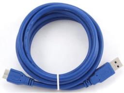 Kabel GEMBIRD CCP-MUSB3-AMBM-0.5M (USB M - Micro USB M; 0,50m; kolor niebieski)