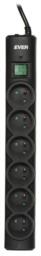 Listwa przeciwprzepięciowa Ever OPTIMA T/LZ08-OPT050/0000 (6 x UTE; 10 A; 5m; kolor czarny)