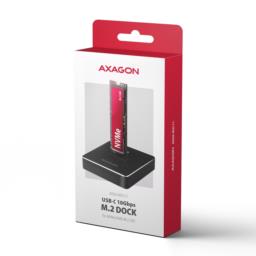 Axagon ADSA-M2C11 stacja dokująca do dysków twardych USB 3.2 Gen 2 (3.1 Gen 2) Type-C Czarny