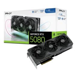 PNY GeForce RTX 5080 Overclocked Triple Fan GPU NVIDIA 16 GB GDDR7