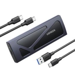 Obudowa Ugreen CM578 15512 na dysk M.2 NVMe 10Gbps - czarna + kabel USB-C / USB-A + kabel USB-C / USB-C