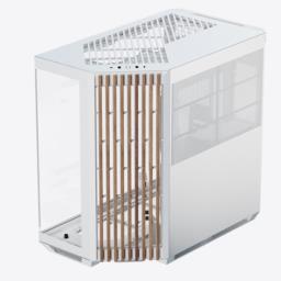 Obudowa komputerowa APNX V1 PC-Gehäuse, Midi-Tower, ATX, Tempered Glass - Holz, biały