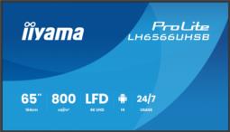 iiyama LH6566UHSB-B1AG signage display Płaski panel Digital Signage 165,1 cm (65") LCD Wi-Fi 800 cd/m2 4K Ultra HD Czarny Procesor wbudowany Android 24/7