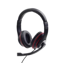 GEMBIRD SŁUCHAWKI MHS-03-BKRD MINI JACK 4-PIN, 1.8M, CZARNO-CZERWONE