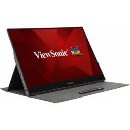 Viewsonic TD1655 monitor komputerowy 39,6 cm (15.6") 1920 x 1080 px Full HD LED Ekran dotykowy Przeznaczony dla wielu użytkowników Czarny, Srebrny