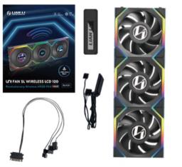 Lian Li UNI FAN SL Wireless LCD 120 Obudowa komputera Wentylator 12 cm Czarny 3 szt.