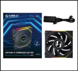 Wentylator Lian Li UNI FAN TL Wireless LCD Lüfter, ARGB, PWM - 120 mm, czarny