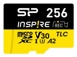 Karta pamięci Silicon Power Inspire 256 GB MicroSDXC V30 UHS-I U3 A2 4K + adapter (SP256GBSTXLA2V1NSP)