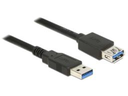 Kabel DELOCK 85058 (USB 3.0 M - USB 3.0 F; 5m; kolor czarny)