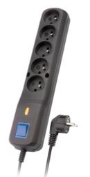 Listwa przeciwprzepięciowa Lestar LV 530W 1,5m (5 x VDE; 10 A; 1,5m; kolor czarny)